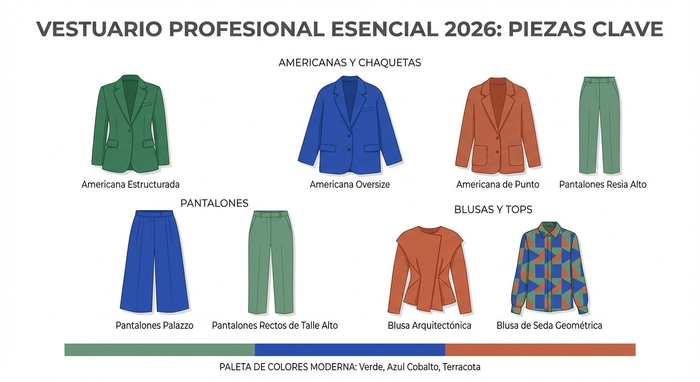 mostrar piezas esenciales del guardarropa profesional
