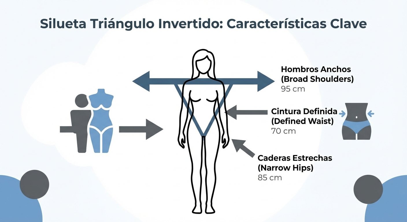 Diagrama explicativo de las características del cuerpo triángulo invertido