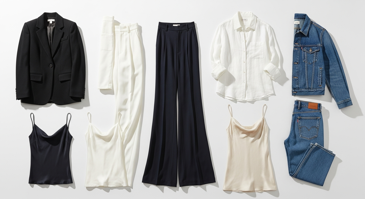 Flat lay de prendas ideales para FN