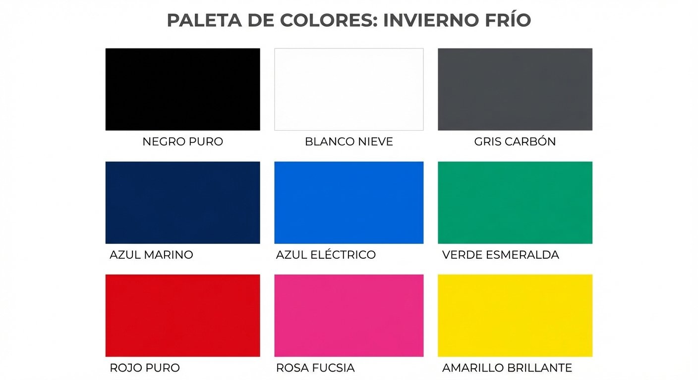 Paleta de colores completa para invierno frío