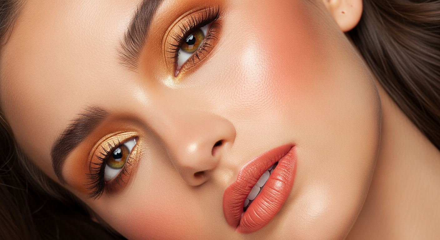 Mostrar cómo aplicar los colores de primavera cálida en maquillaje con ejemplos visuales