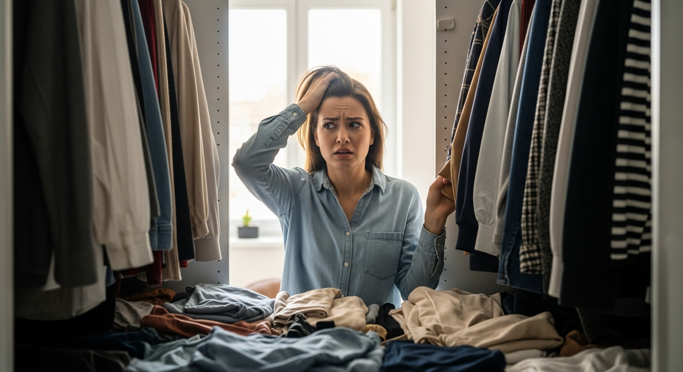 Ilustrar el problema común de no saber qué ponerse