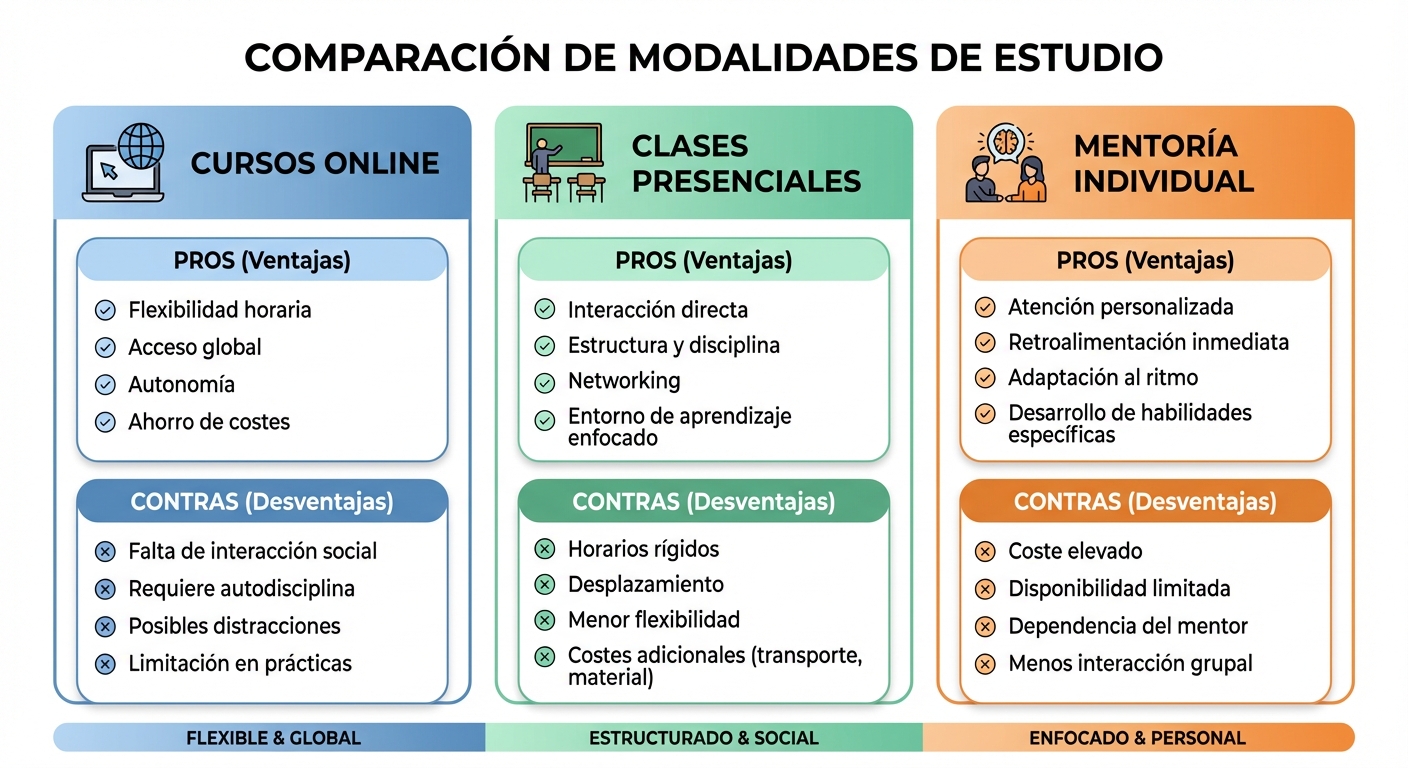 Comparar modalidades de cursos