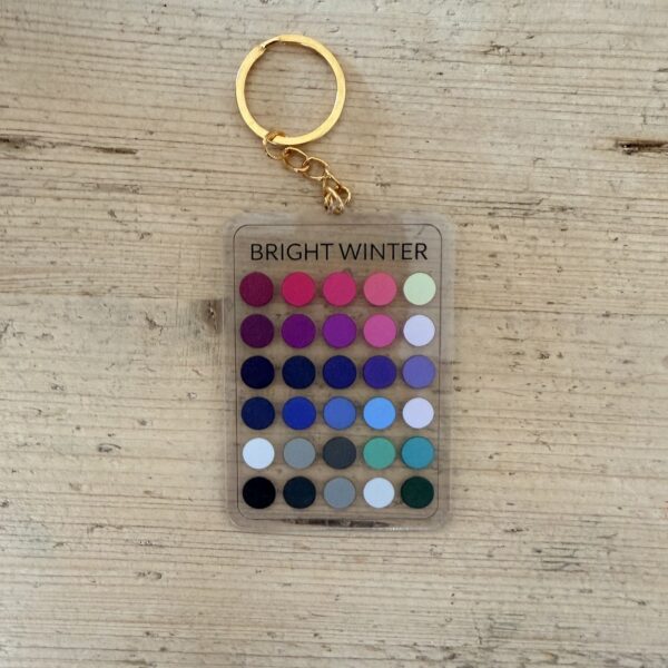 Llavero de colorimetría Invierno Brillante (Bright Winter) — 30 colores de su paleta en acrílico