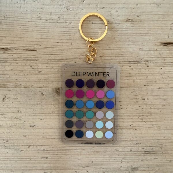 Llavero de colorimetría Invierno Oscuro (Deep Winter) — 30 colores de su paleta en acrílico
