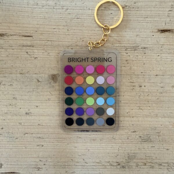 Llavero de colorimetría Primavera Brillante (Bright Spring) — 30 colores de su paleta en acrílico