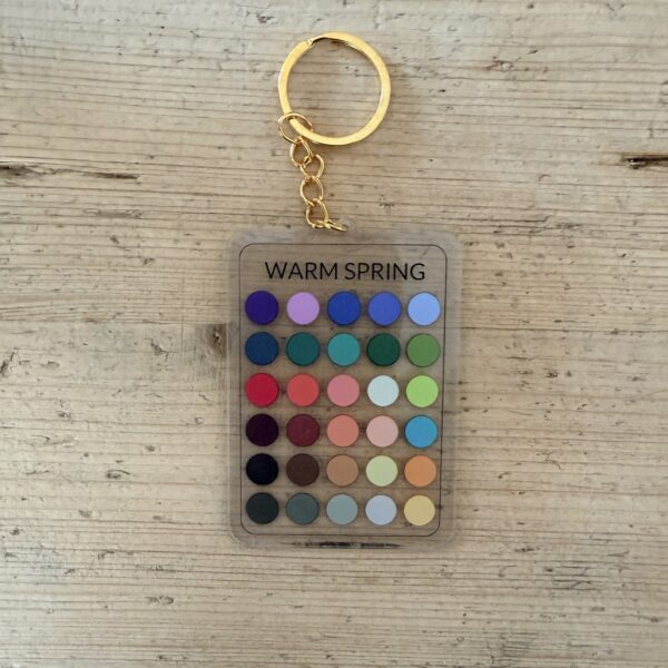 Llavero de colorimetría Primavera Cálida (Warm Spring) — 30 colores de su paleta en acrílico