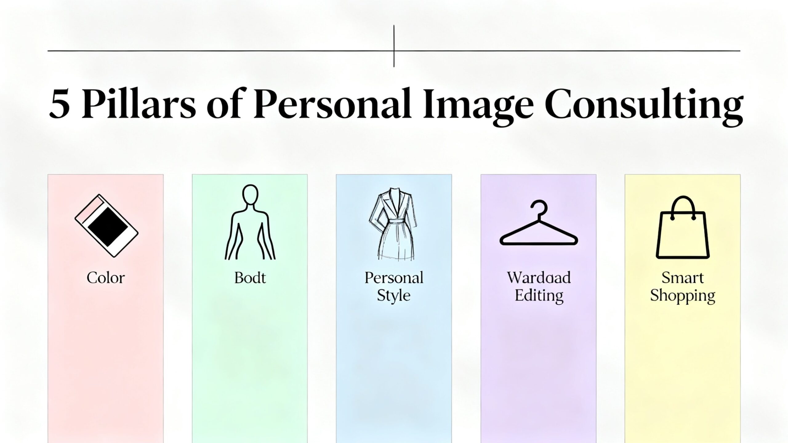Visualizar los 5 frentes de trabajo de la asesora de imagen de forma clara y estructurada